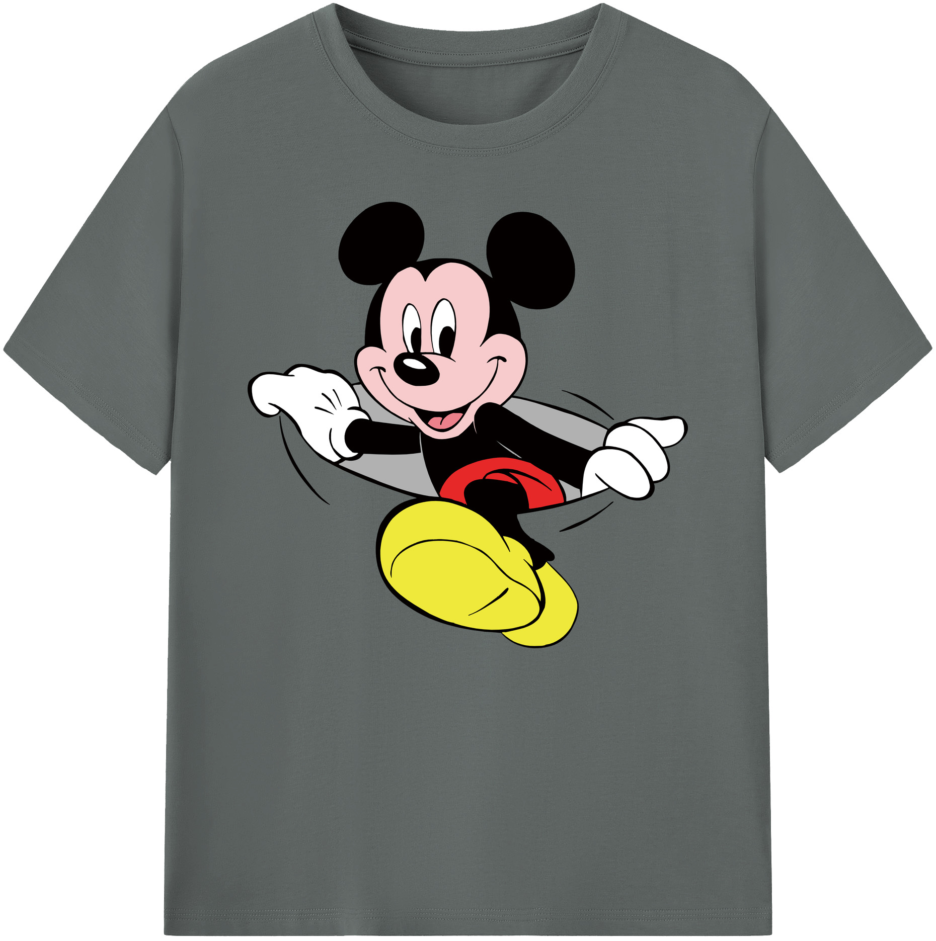 ミッキーマウス Mickey Mouse 綿100％ メンズ半袖Tシャツ｜肌触りやわらか＆通気性